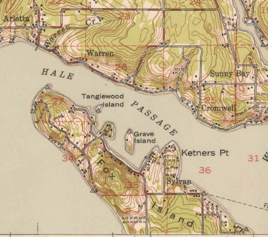 1942 USGS map showing Hale Passage